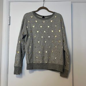 Cute grey sweatshirt with gold hearts